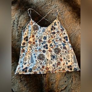 H&M Cream/Blues Floral, Lined Camisole (6)(S)
